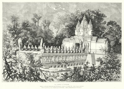 Gate of Angkor, Cambodia by Louis (after) Delaporte