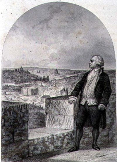Honore Gabriel Riqueti, Count of Mirabeau on the ramparts of Paris, engraved by Philibert Langlois by Louis (after) Marckl