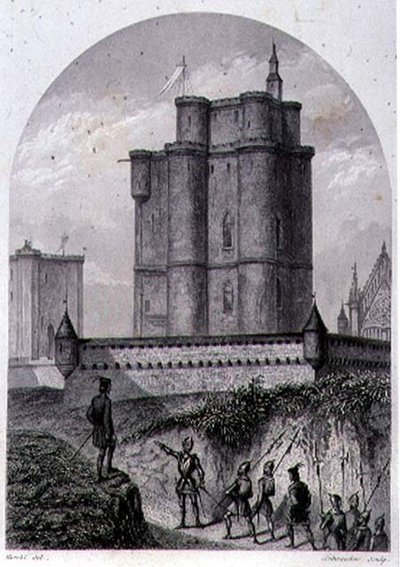 The Keep of Vincennes, Engraved by Schroeder by Louis (after) Marckl
