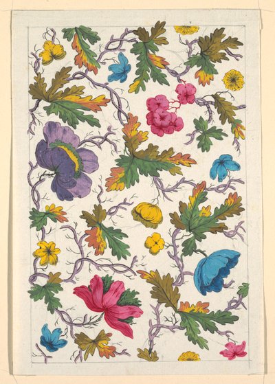 Floral Design for Printed Textile by Louis Albert DuBois