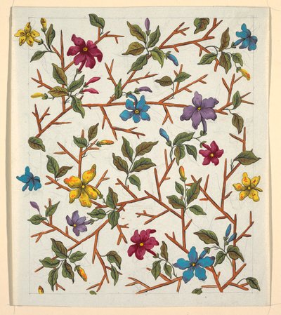 Floral Design for Printed Textile by Louis Albert DuBois