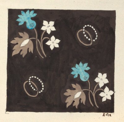 Floral design for printed textile by Louis Albert DuBois