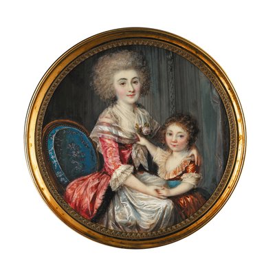 A young lady called Madame de Genlis, embracing her young son by Louis Andre Fabre