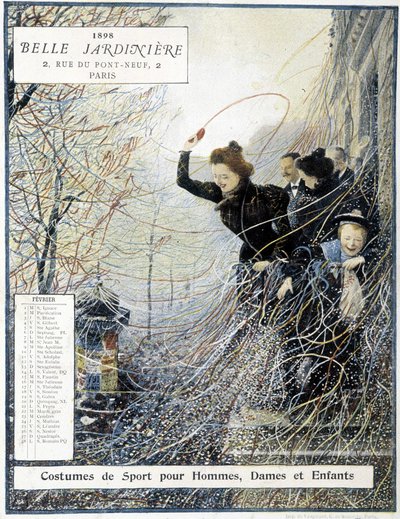 February: The Carnival of Mardi Gras - Store Calendar La Belle Jardinière by Louis Anet Sabatier