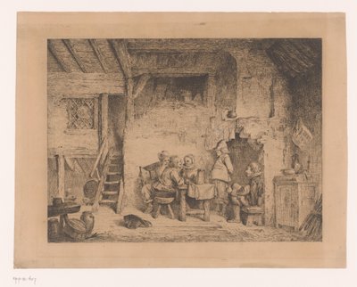 Group in Sixteenth-Century Clothing in a Tavern by Louis Antoine Carolus