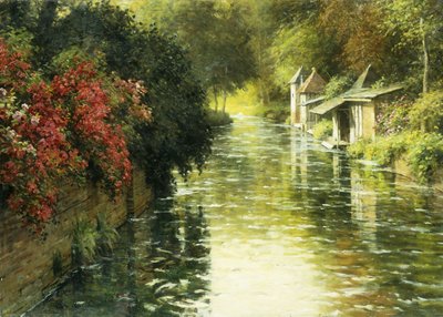 A French River Landscape by Louis Aston Knight