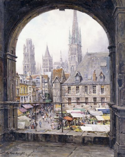 Market Place, Rouen by Louis Aston Knight