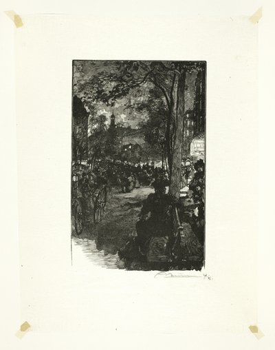 Boulevard Montmartre, Evening, plate fifteen from Along the Seine and the Boulevards by Louis Auguste Lepère