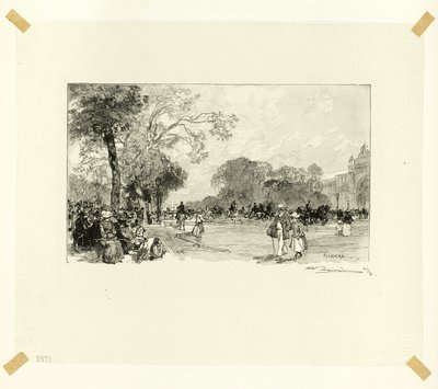 The Avenue of the Champs-Élysées, plate eighteen from Along the Seine and the Boulevards by Louis Auguste Lepère
