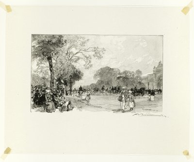 The Avenue of the Champs-Élysées, plate eighteen from Along the Seine and the Boulevards by Louis Auguste Lepère