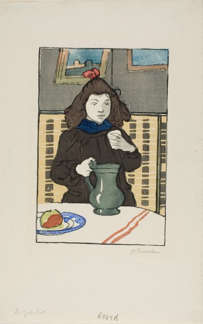 Little Girl with Pot by Louis Auguste Lepère