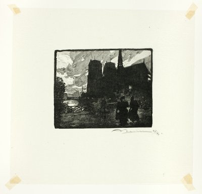Notre-Dame, Evening, plate eight from Along the Seine and the Boulevards by Louis Auguste Lepère