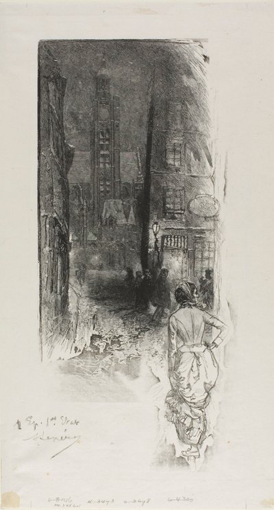 Paris: the Rue de la Montagne-Ste-Geneviève by Louis Auguste Lepère