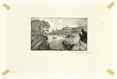 The Louvre, Viewed from the Pont-Neuf, plate thirteen from Along the Seine and the Boulevards by Louis Auguste Lepère