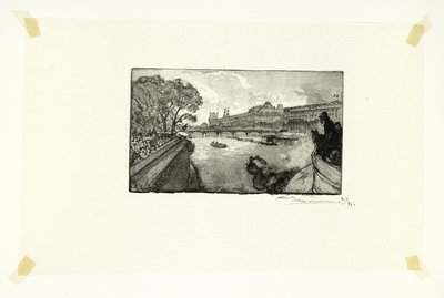 The Louvre, Viewed from the Pont-Neuf, plate thirteen from Along the Seine and the Boulevards by Louis Auguste Lepère
