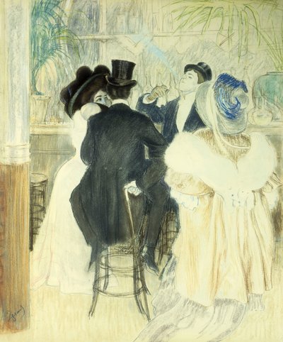 Figures in a Cafe by Louis Auguste Mathieu Legrand