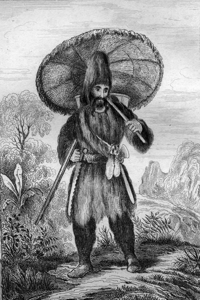 I was wearing a hat of a height... engraving after M. de Sainson