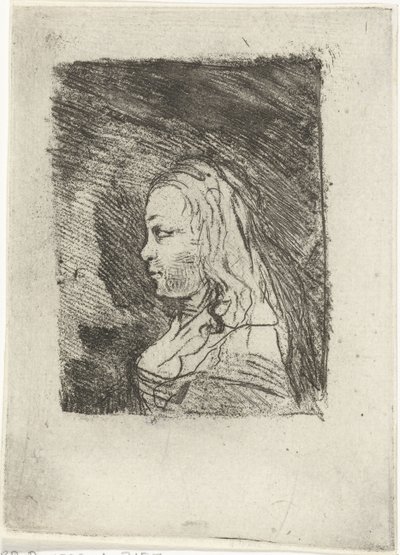 Bust of a Young Woman in Profile to the Left by Louis Bernard Coclers