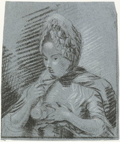 Young Mother Feeding Her Child with a Bottle by Louis Bernard Coclers
