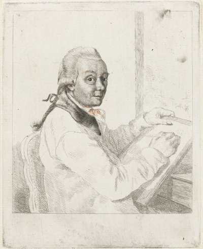 Portrait of the Artist Johannes Janson, Drawing by Louis Bernard Coclers