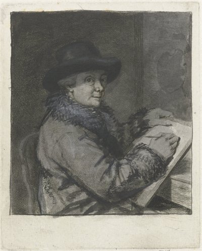 Portrait of the Artist Johannes Janson, Drawing by Louis Bernard Coclers