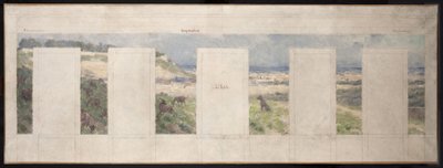 Sketch for the Bagnolet Town Hall: View of the Surroundings of Bagnolet (East) by Louis Beroud