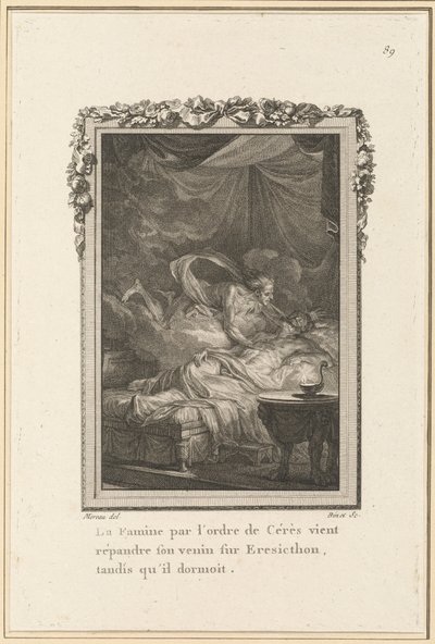 Famine by the Order of Ceres Spreads Its Venom on Eresicthon While He Sleeps by Louis Binet after Jean Michel Moreau