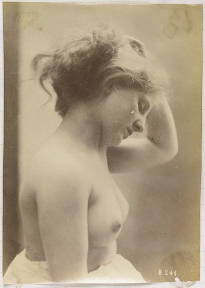Study of a Female Nude, Bust Seen from the Side, Holding Up Her Hair by Louis Bonnard