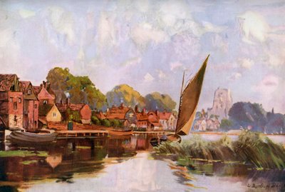 On the River at Beccles, Suffolk by Louis Burleigh Bruhl