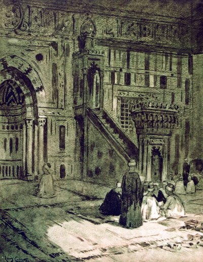 In the Mosque of the Sultan Hassan, Cairo, Egypt by Louis Cabanes