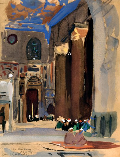 Interior of the Sultan Kalaoun Mosque, Cairo, Egypt, 1928 by Louis Cabanes