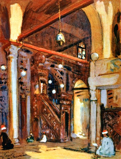Interior of the al-Muayyad Mosque, Cairo, Egypt by Louis Cabanes