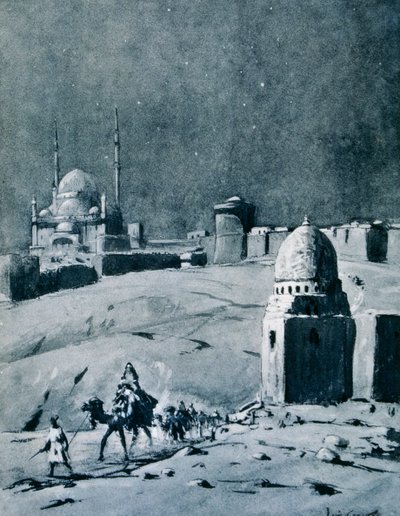 Mosque of Muhammad Ali under Moonlight, Cairo, Egypt, 1928 by Louis Cabanes