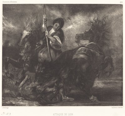 Lion Attack by Louis Candide Boulanger