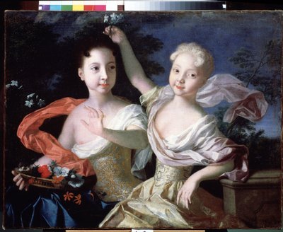 Portrait of Grand Duchesses Anna Petrovna and Elisabeth Petrovna by Louis Caravaque