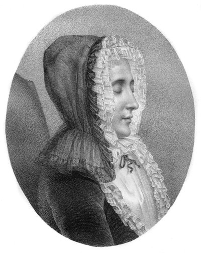 Madame du Deffand - Marie de Vichy-Chamrond, Marquise du Deffand (1697-1780) - engraving by Carmontelle by Louis Carrogis (after) Carmontelle