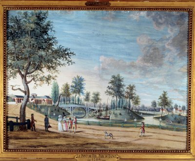 View of the Iron Bridge in the Parc du Raincy by Louis Carrogis Carmontelle