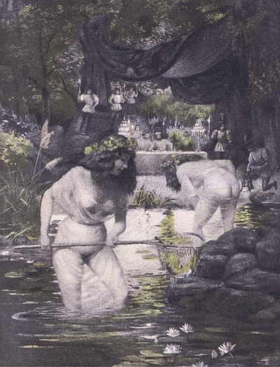Ginerva and Isotta, illustration from Decameron of Boccaccio published by Navarre Society 1930