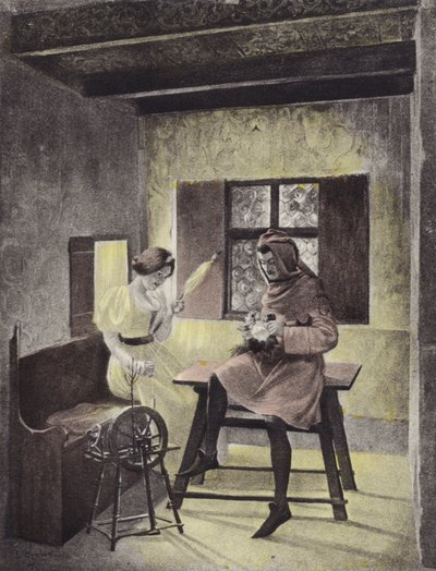 Simona spinning, Fourth Day, Seventh Story by Louis Chalon