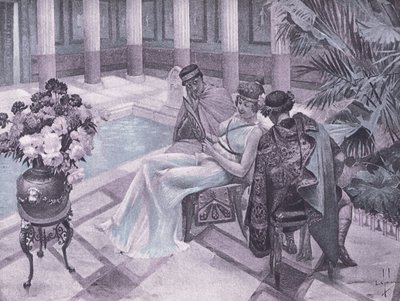 Titus and Gisippus, illustration from Decameron of Boccaccio published by Navarre Society 1930