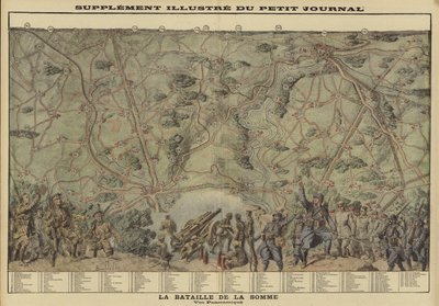 Panoramic view of the battlefield of the Somme, France, World War I by Louis Charles (after) Bombled