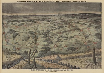 The Western Front in Champagne, France; World War I by Louis Charles (after) Bombled