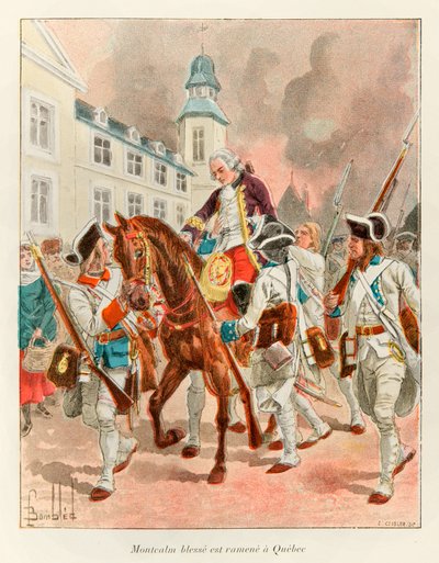 General Louis Joseph (Louis-Joseph) of Montcalm (1712-1759) injured was returned to Quebec after the Battle of the Plains of Abraham on September 13 by Louis Charles Bombled