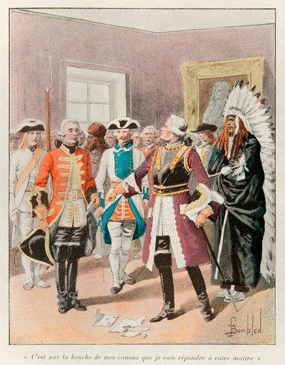 Louis de Frontenac Receiving the English Emissary Summoning Him to Hand Over the City of Quebec in 1690; Histoire de la by Louis Charles Bombled