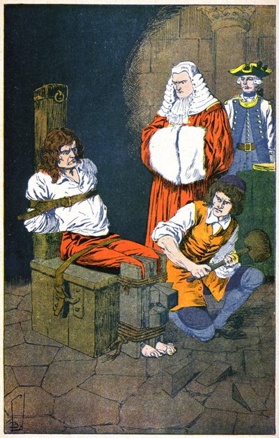 Damiens suffers the question of corners by Louis Charles Bombled