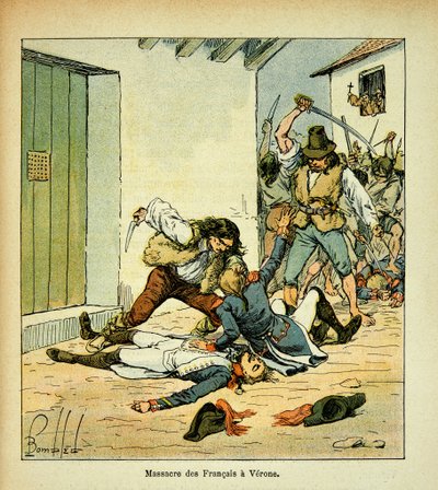 Massacre of French soldiers in Verona by Louis Charles Bombled