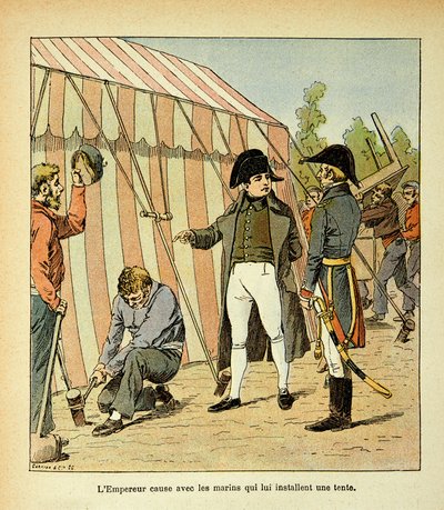 The Emperor Napoleon Talking with the Sailors Who Set Up a Tent for Him by Louis Charles Bombled