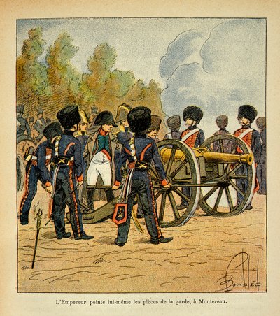 Emperor Napoleon Points the Guns of the Guard at the Battle of Montereau by Louis Charles Bombled