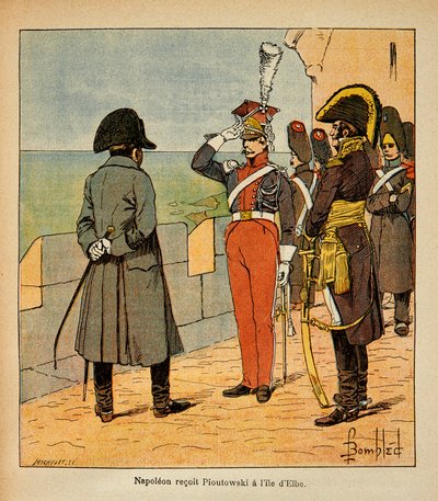 Emperor Napoleon Receives Marshal Poniatowski on Elba Island by Louis Charles Bombled
