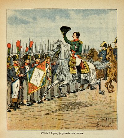The Emperor Napoleon passes the troops into reviews by Louis Charles Bombled